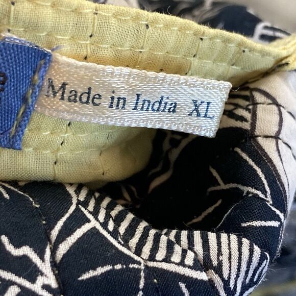 Provence Damour Jacket Womens XL Reversible Cotton Classic Yellow Black Floral - Picture 9 of 12